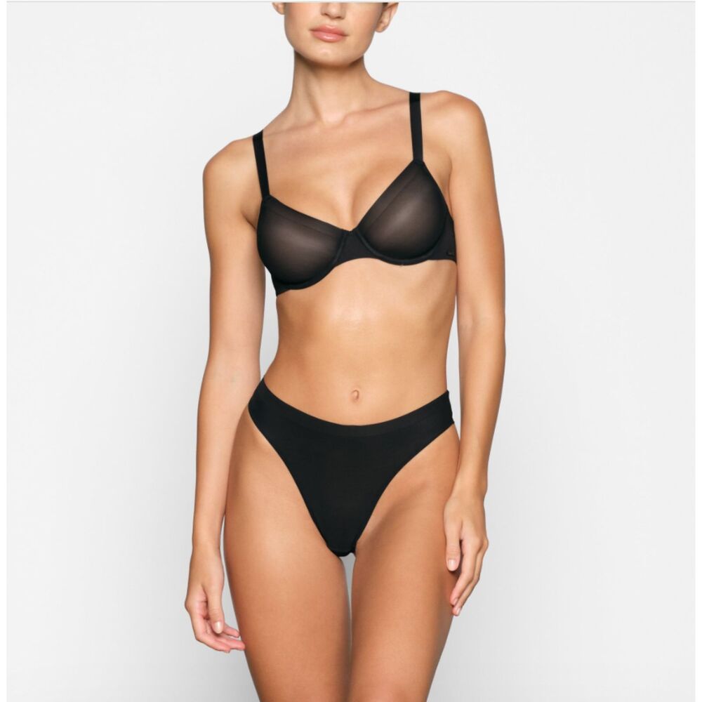 NWT Skims Unlined Weightless Demi Bra in Onyx Sz 32DD